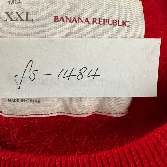 Banana Republic Heritage Sweater 2XLT Mohair Blend Red Black Striped FS-1484 - Picture 2 of 8